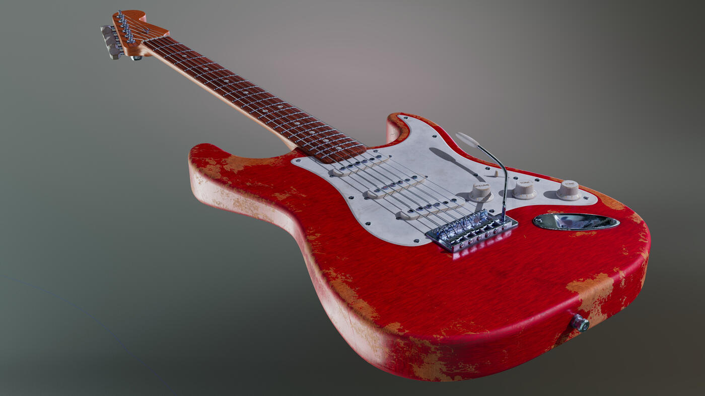 Stratocaster Guitar Software Used: Maya, Substance 3D Painter